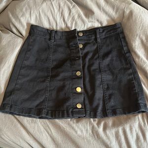 Navy blue button up skirt